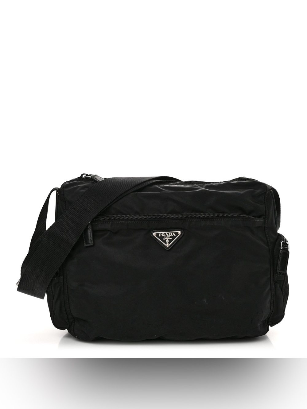 Prada Black Nylon Messenger Crossbody Bag for Men